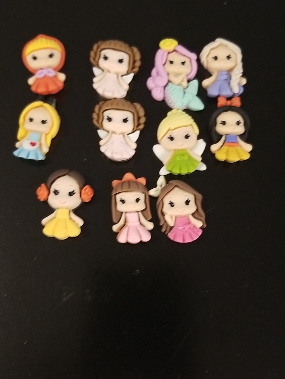 Cute Mixed Fairy and Princess Button Embellishments Disney Inspired